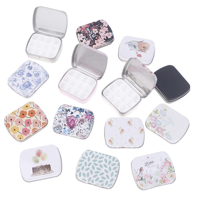 Portable Empty Watercolor Tin Box 12 Grids Mini Watercolor Paint Palette paint tray watercolor palette Travel Painting Paint Tray Art Supplies For Artists
