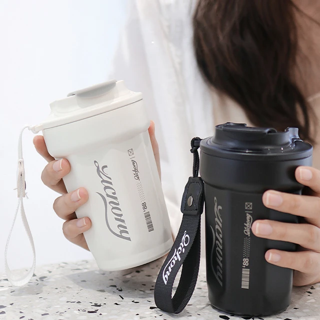 Coffee Thermos with Temperature Display Spill Proof Travel Mug Portable  Vacuum Coffee Bottle Leak Proof Tumbler Cup - AliExpress