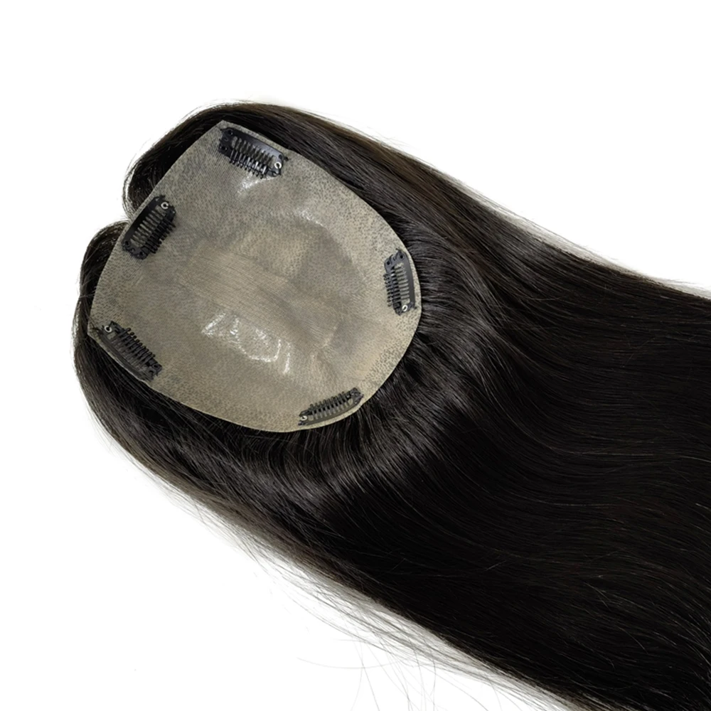 Wholesale Hand Made 100% Raw Remy Brazilian Human Hair Topper for Women With Thinning Hair Loss Hair Grey Hair