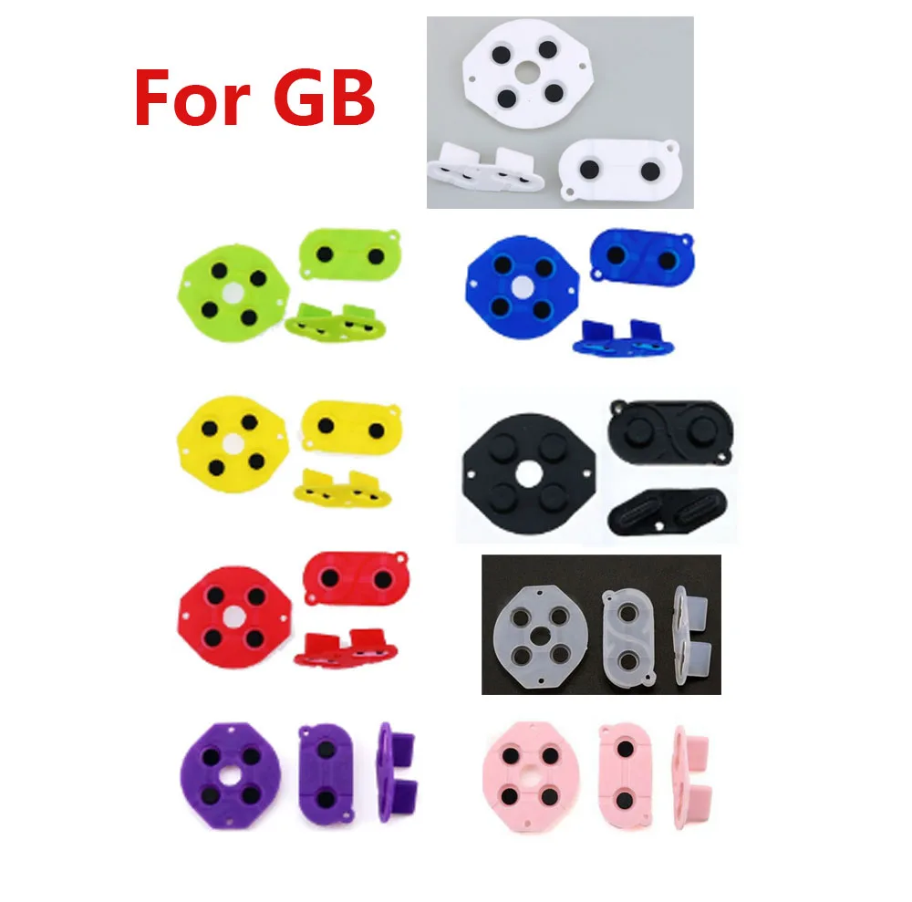 

100 Набор для игр Boy GB Проводящие резиновые силиконовые кнопки D-pad приставка Gameboy GB желтый зеленый синий розовый прозрачный черный фиолетовый