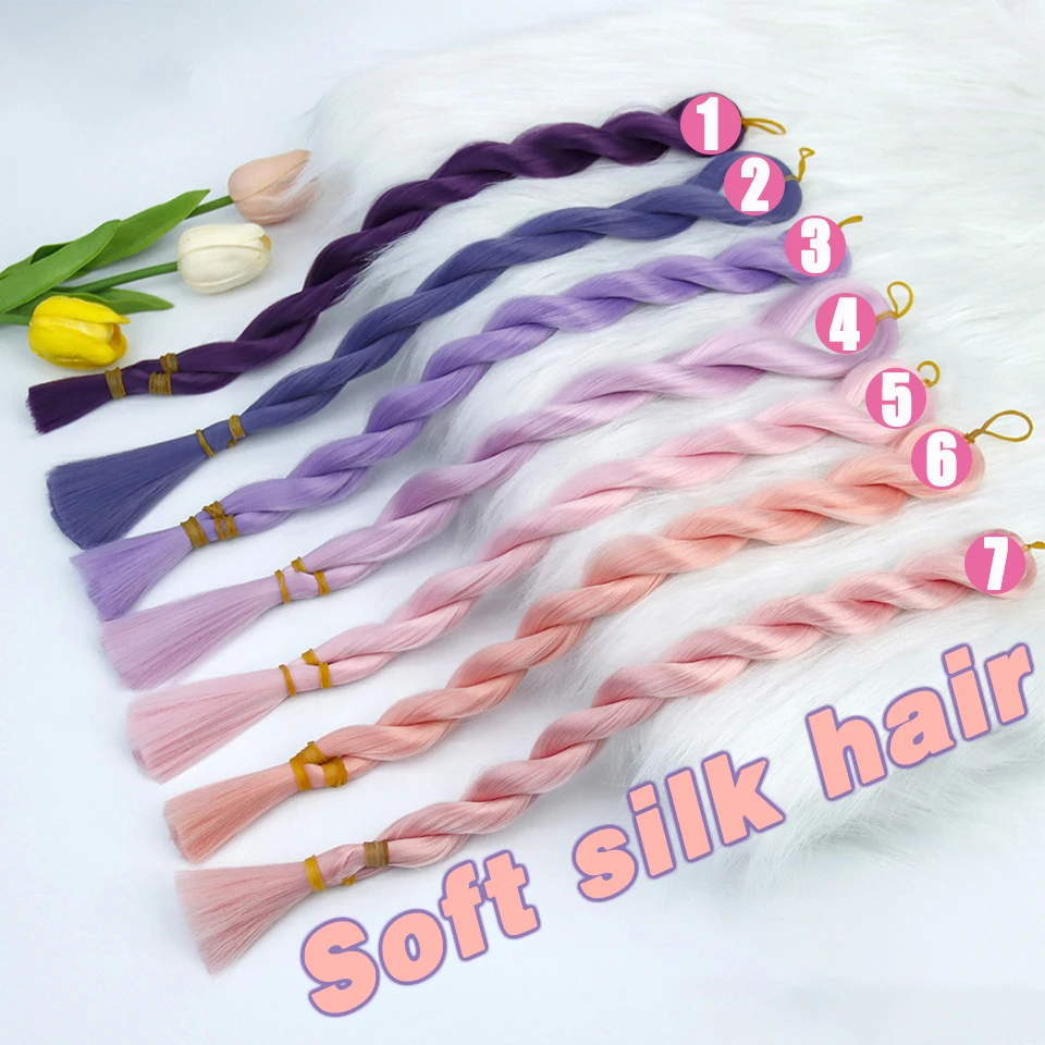 

BJD Doll Hair 1/3 1/4 1/6 Hand-crocheted Wig Material Heat-resistant Soft Silk Synthetic Wig