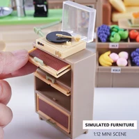 1:12 Scale Miniature Dollhouse Sofa Oven Bookcase Refrigerator Model For Doll Pretend Play Mini Kitchen Decor Accessories Toy 1