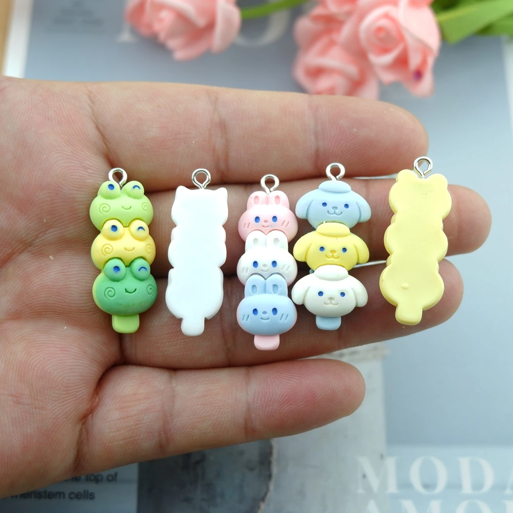 귀여운 곰 토끼 개구리 참 장식품, 쥬얼리 제작용 DIY 귀걸이 팔찌 펜던트 액세서리, 휴대폰 제작용 도매