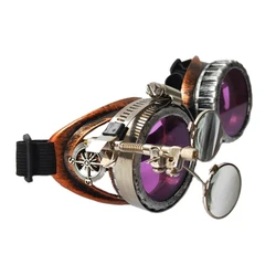 Enhanced Steampunk Vintage Goggles for Cosplay and Rave Parties - Unisex Fancy Dress Costume Accessory (For Purple)