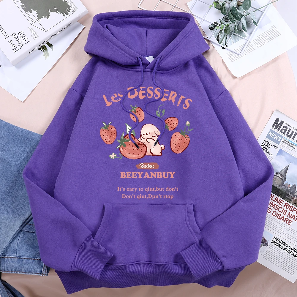 Pink Rabbit'S Les Desserts Print Sweatshirts Women'S Fashion Sportwear Unisex Stylish Sweatshirt Streetwear Everyday Top 3