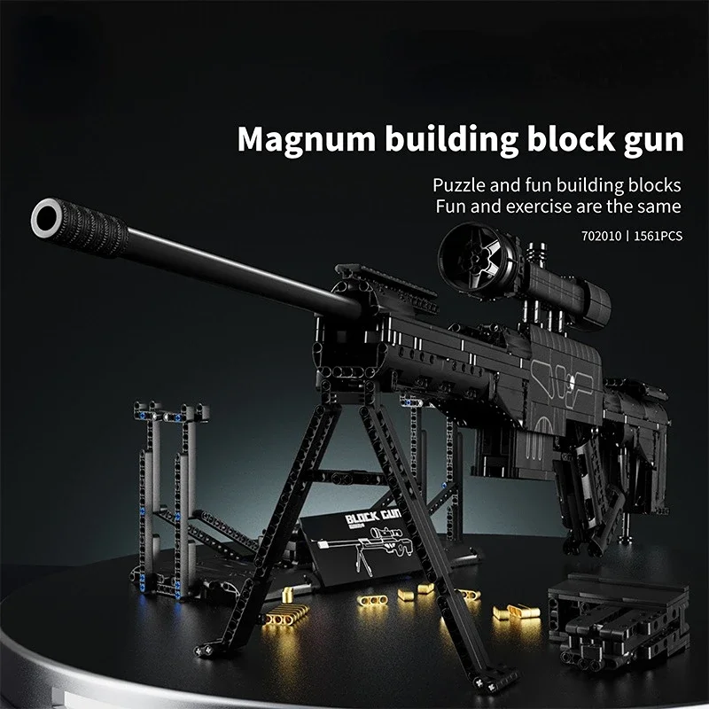 MOC Military War Weapons Accumulator Gun God Building Block Model LR4 Sniper Rifle Boy Bricks Puzzle Learning Education Toys 1
