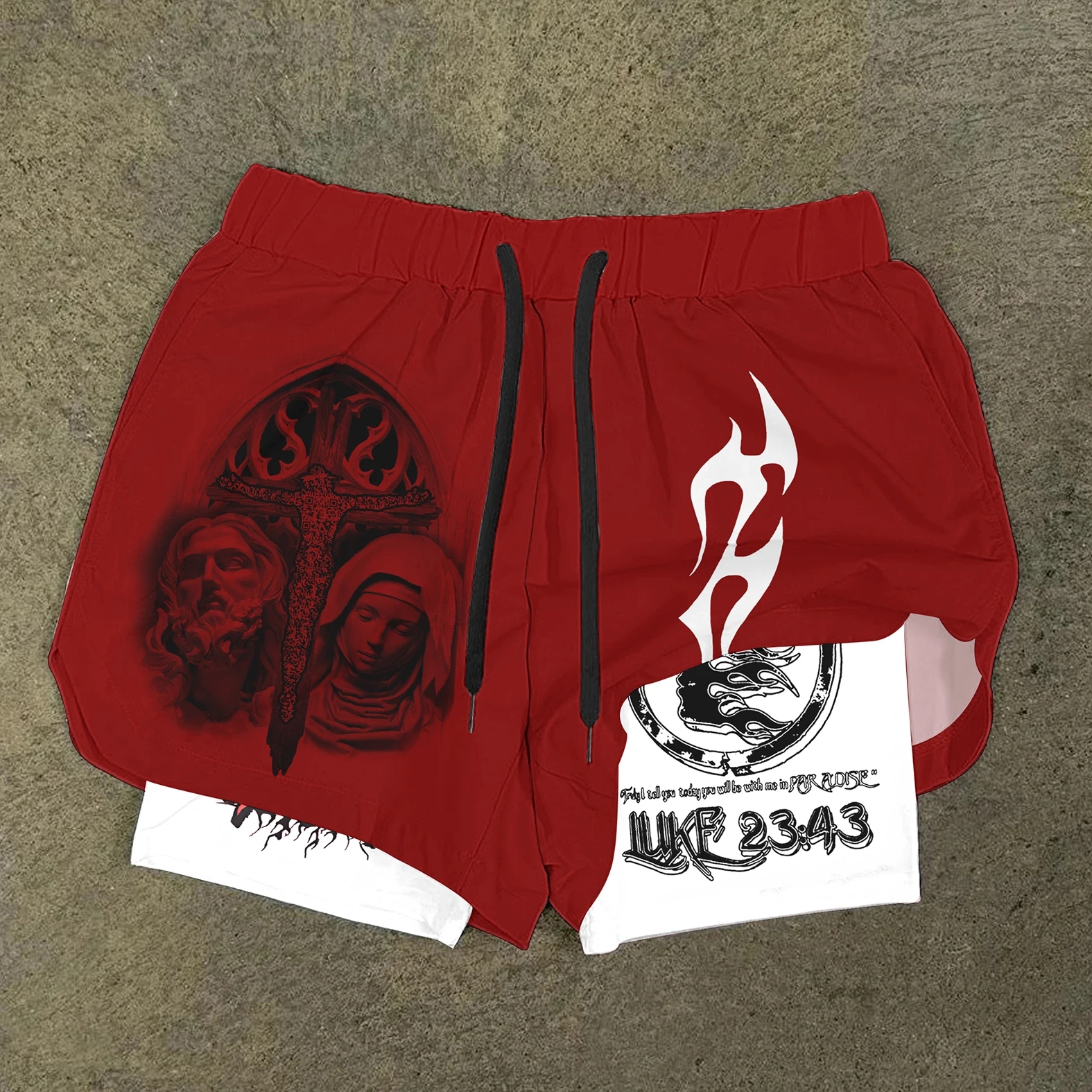 New Digital Printed Fashionable High Quality Sports and Leisure Double layer Shorts for Men Quick drying Running Training Beach 6
