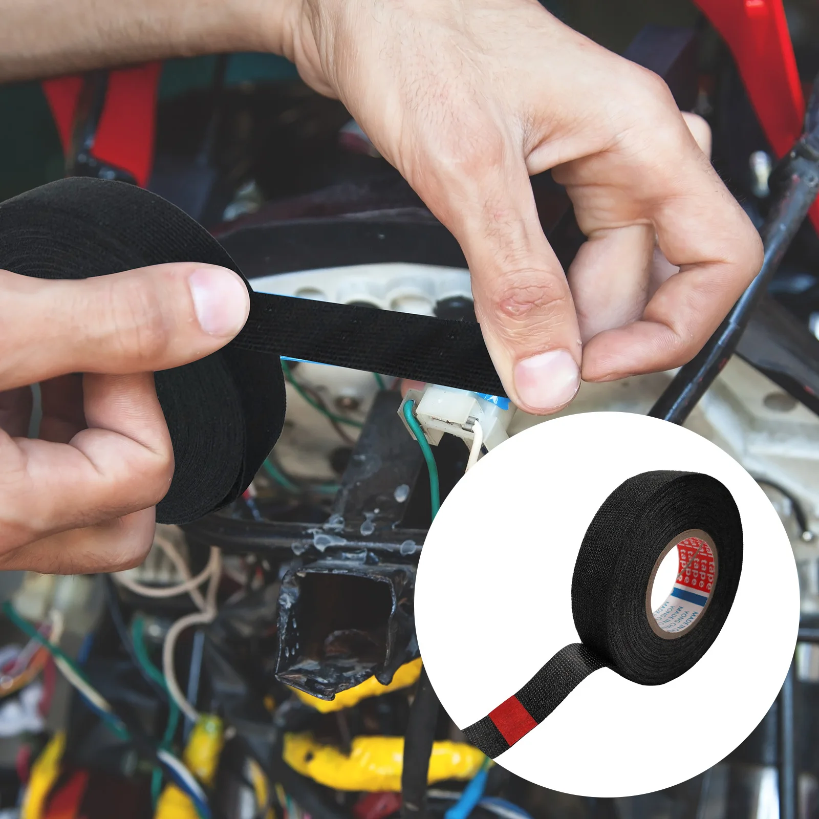 5 롤 와이어 룸 하네스 테이프 난연성 와이어 하네스 테이프 케이블 보호용 내열 절연 전기 테이프