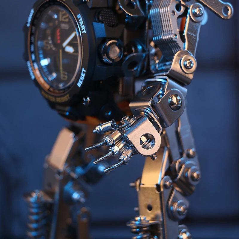 Mechanical Assembly Watch Stand Creative Watch Stand Children's Metal Hand-Assembled Robot 435 Parts Desktop Decoration Gift