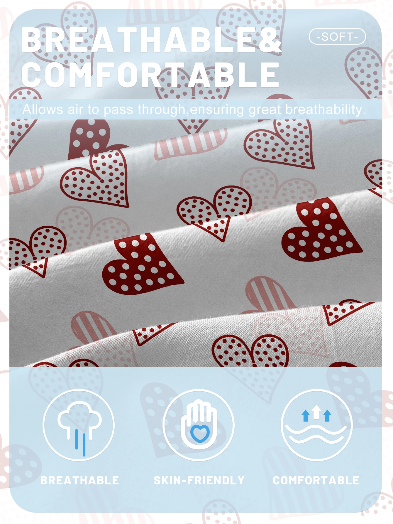 1 Simple modern Heart-Shaped Geometry printed matte Fitted Sheet, bedroom printed bed cover, bedding (excluding pillowcases) 5