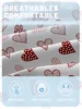 1 Simple modern Heart-Shaped Geometry printed matte Fitted Sheet, bedroom printed bed cover, bedding (excluding pillowcases) 5
