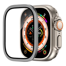 Premium Aluminum Alloy Case with HD Tempered Glass Screen Protector for Apple Watch Ultra 2 (49mm) (Silver)