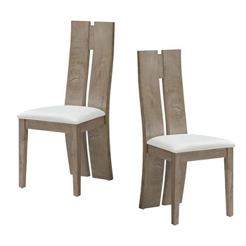 Dining Chair Set of 2 MDF, sponge .PU Leather Upholstered Cushion Seat Wooden Back Side Chairs Wood Armless Dining Chairs with H 3