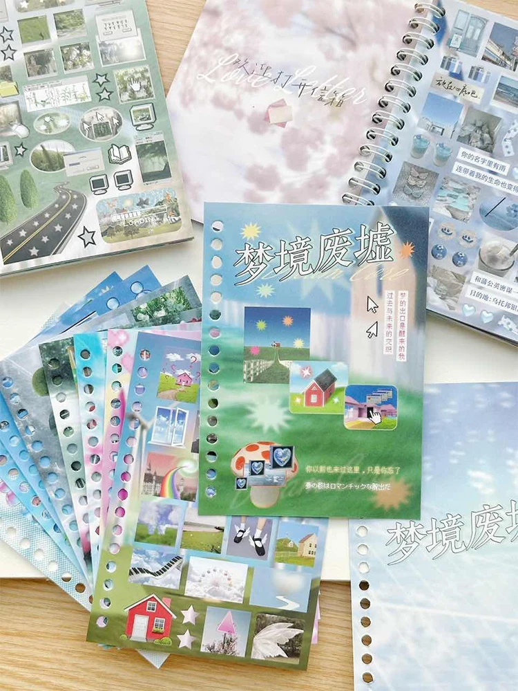 Mr. Paper Time Reshaping Cut Film Sticker Book, 30pcs Coil Design for DIY Scrapbook Notebook Cup Journal Decoration