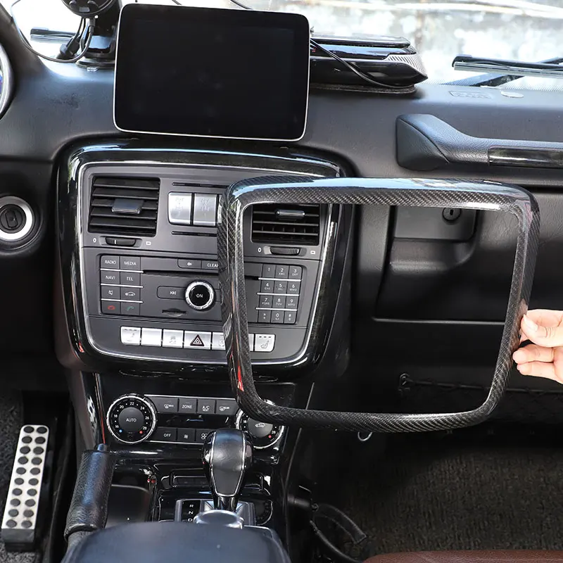 

For Mercedes Benz G Class W463 2012-2018 Real Carbon Fiber Car Central Control CD Panel Frame Trim Cover Sticker Car Accessories