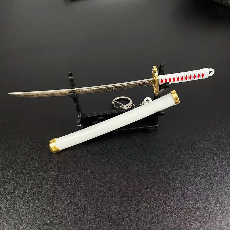 Mini Sword Keychain Eight Color Roronoa Zoro Buckle Toolholder Scabbard Katana Sabre Car Keyrings