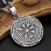 Punk Vintage Viking Compass Pendant Stainless Steel Nordic Runes Necklace For Men Women Amulet Jewelry Gifts Dropshipping 4