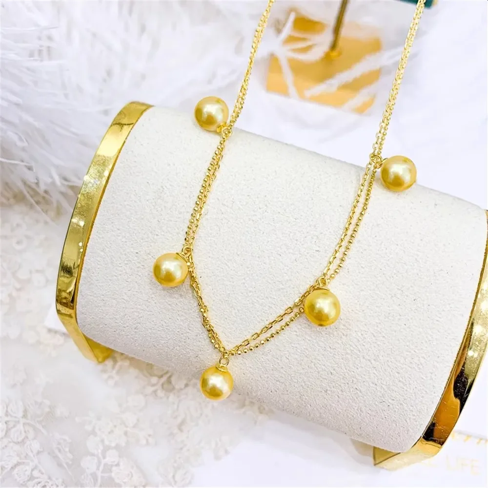 

Жемчужные аксессуары «сделай сам», цепочка из стерлингового серебра 925 пробы, пустая Подвеска из нескольких бусин с серебряной цепочкой, подходит для овальных бусин 6-8 мм, L133