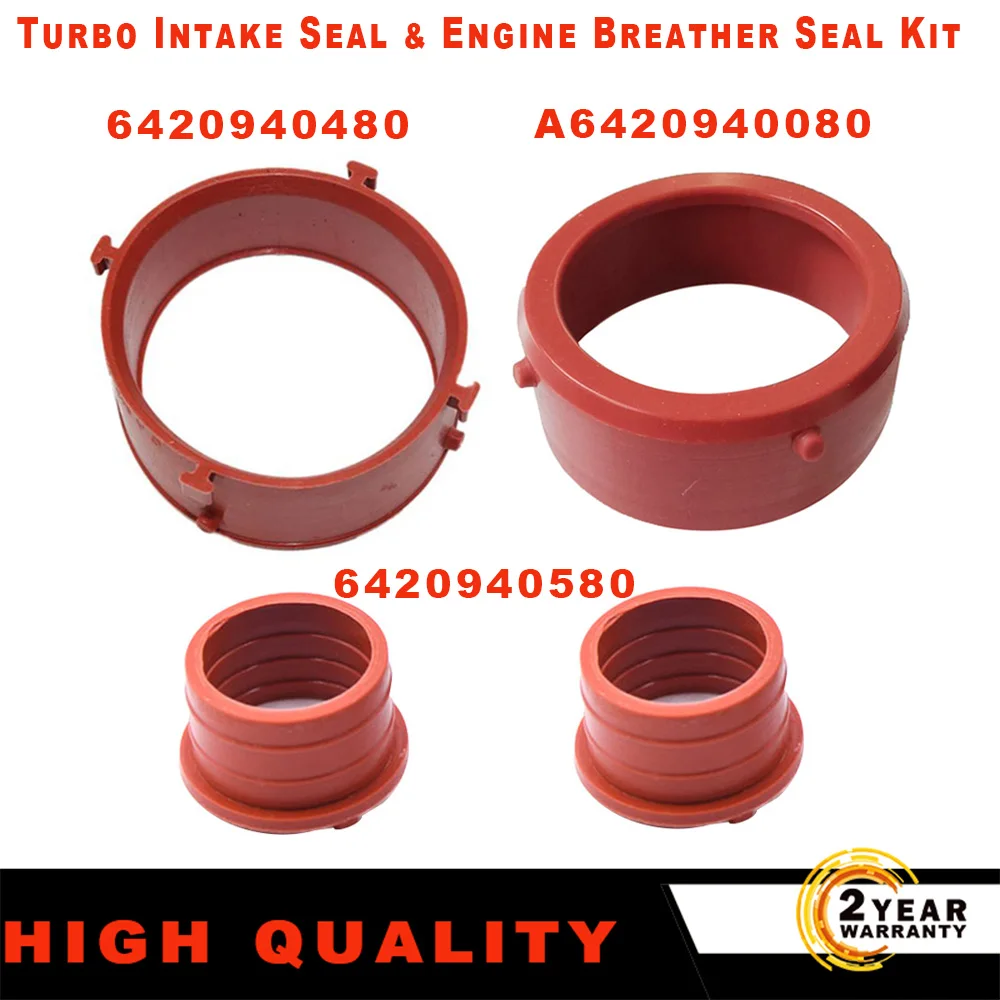 Lot De 2 Joints D'admission Turbo Et Reniflard Rouge Pour Mercedes-Benz OM642 - Référence A6420940080 / A6420940580