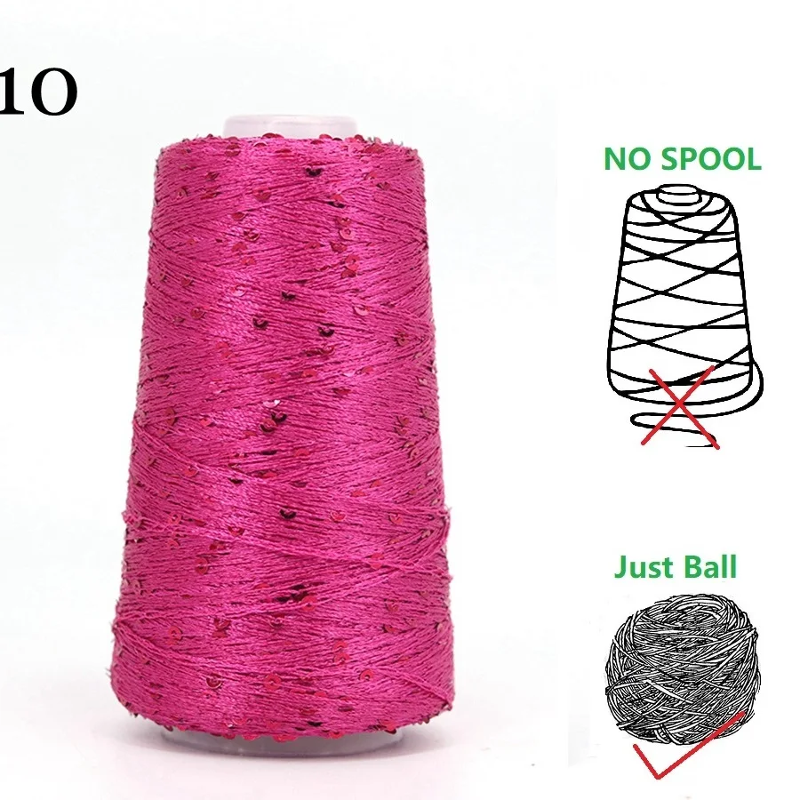 Garen voor haken Sparkle Garen 50G / 140M 6/3Mm Pailletten Haakgaren Wit Zilver Glanzend Sparkle Breigaren Accessoire Garen DIY Macrame Tas Doek 4St A-5