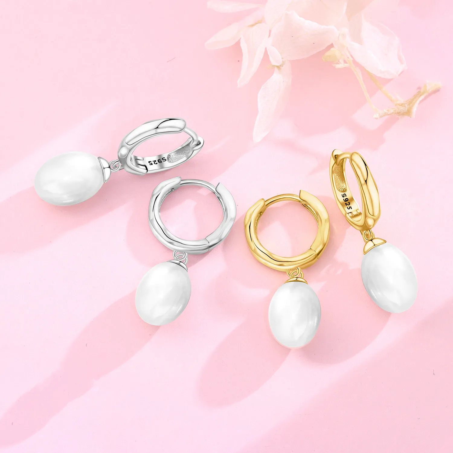 925 Sterling Silver Simple Pearl Earrings Jewelry Hoop Earrings Zircon Stud Earrings For Women Jewelry Fine Birthday Party Gifts