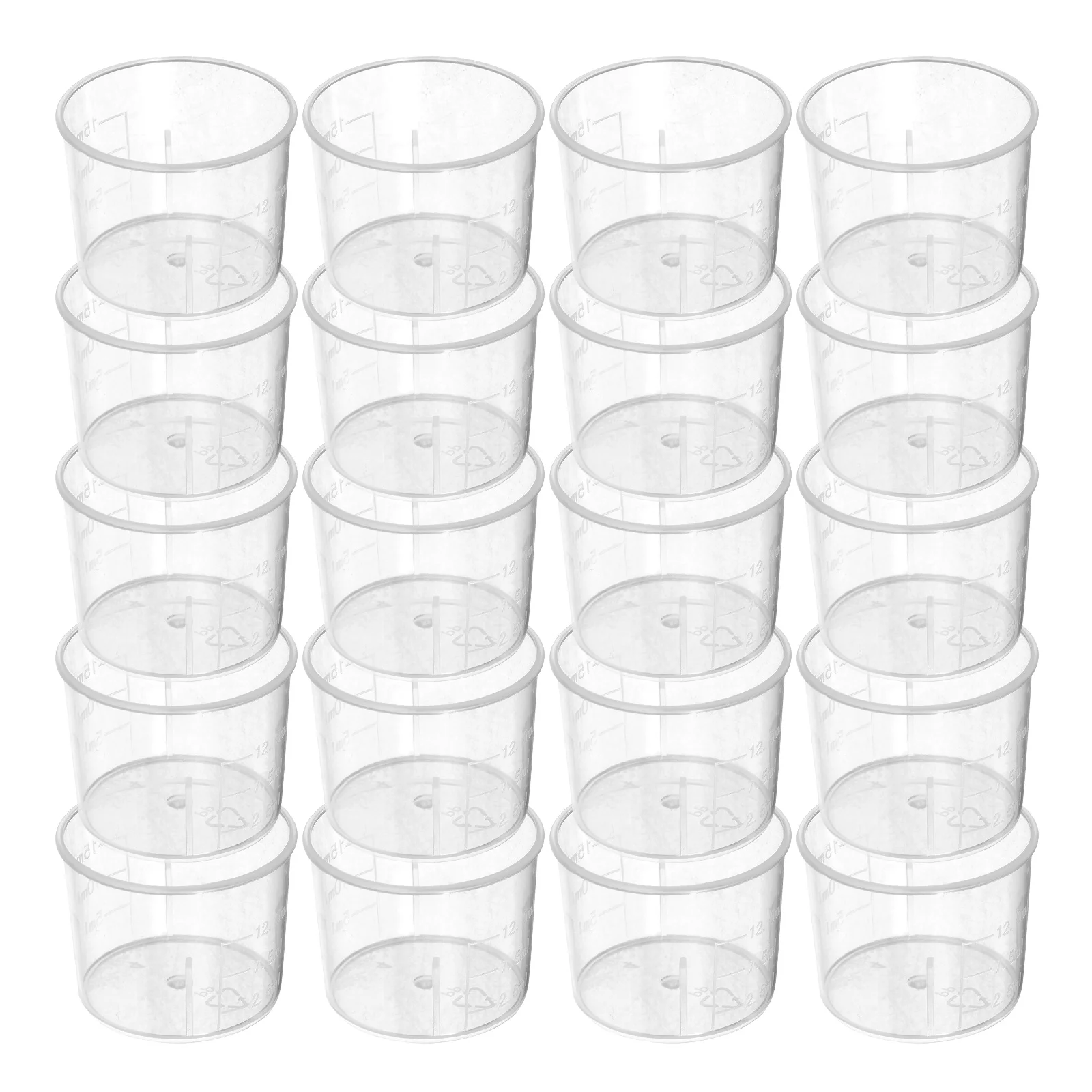 

100 Pcs Plastic Small Measuring Cup Beakers Tool Graduated with Scale Lab Equipment Laboratory