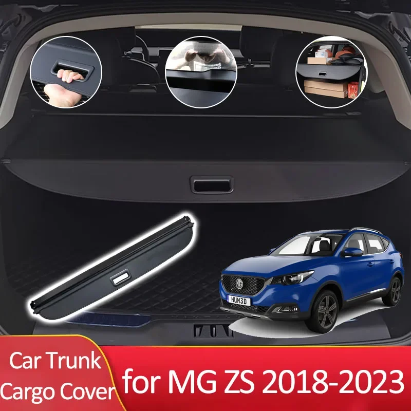 

For MG ZS EV MGZS ZX ZST 2018-2023 2022 2021 Car Trunk Cargo Cover Retractable Anti-peeping Security Waterproof Tray Accessories