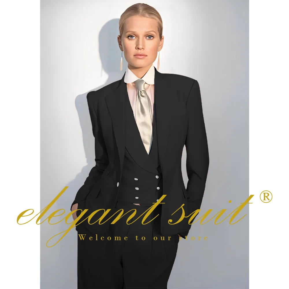 Women's Single Breasted 3 Piece Suit - Jacket, Vest and Pants for Formal Events, Weddings, Cocktail Parties and Proms