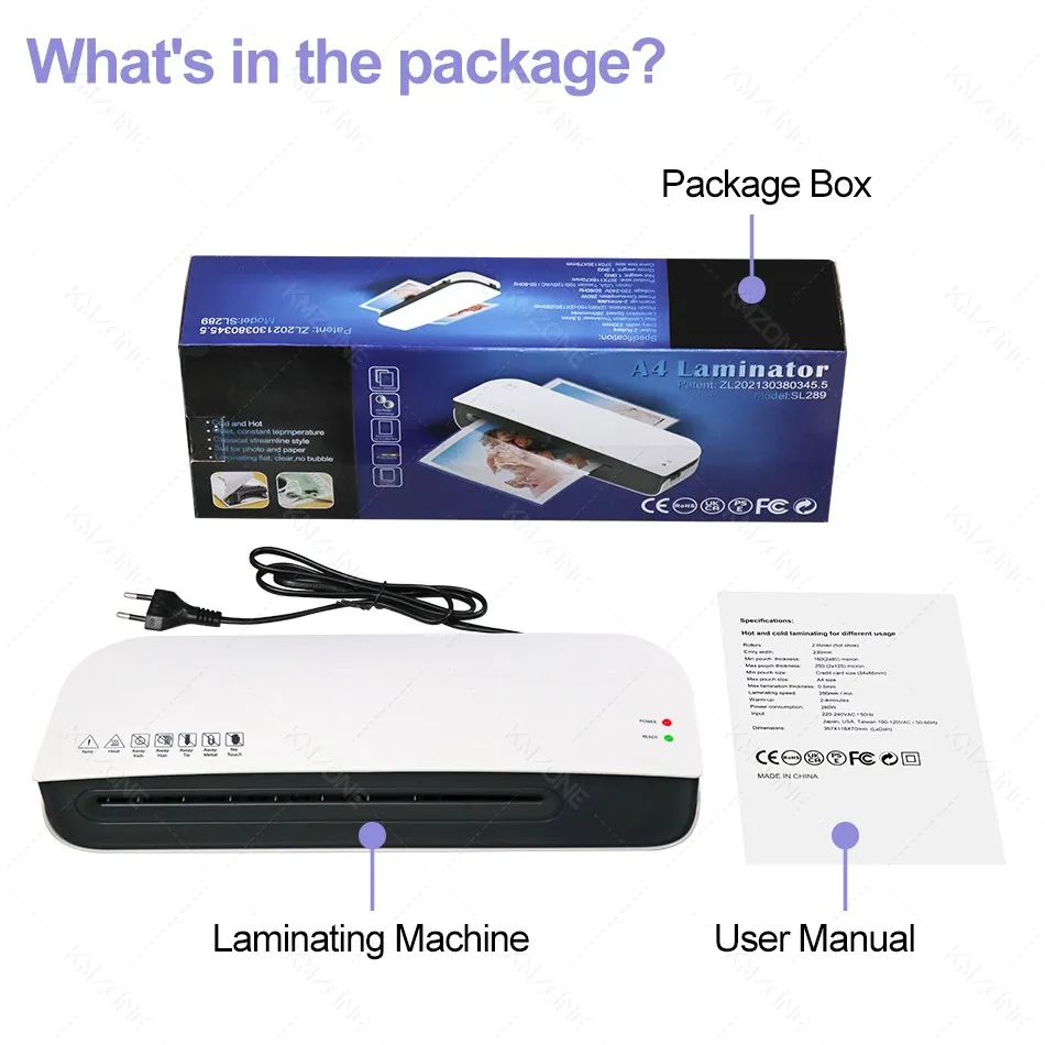 A4 Professional Thermal Office Hot and Cold Laminator Machine for Document Photo Pouches Packaging Plastic Film Laminator