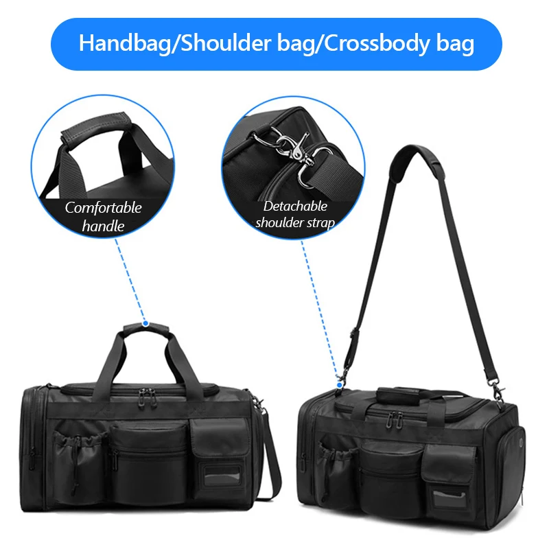 Black Men Shoulder Bags Travel Outdoor Sports Gym Bag Luggage Travelling Sports Handbags Crossbody Fitness Gym Bags Male XA311A