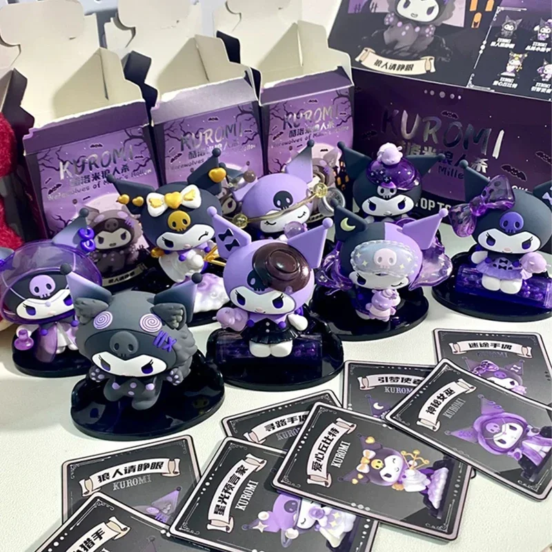 

Подлинная Sanrio Kuromi Werewolf Kill Series глухая коробка Kuromi Аниме Фигурка мешочек с сюрпризом милые куклы Угадай бокс мультяшная модель детская игрушка
