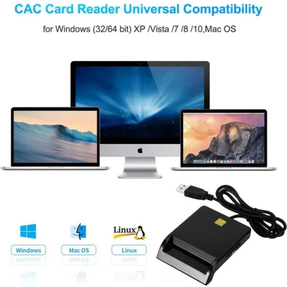 All in 1 USB Smart Card Reader For Bank Card IC/ID EMV SD TF SIM MMC readers USB-CCID ISO 7816 for Windows 7 8 10 Linux OS usb card reader