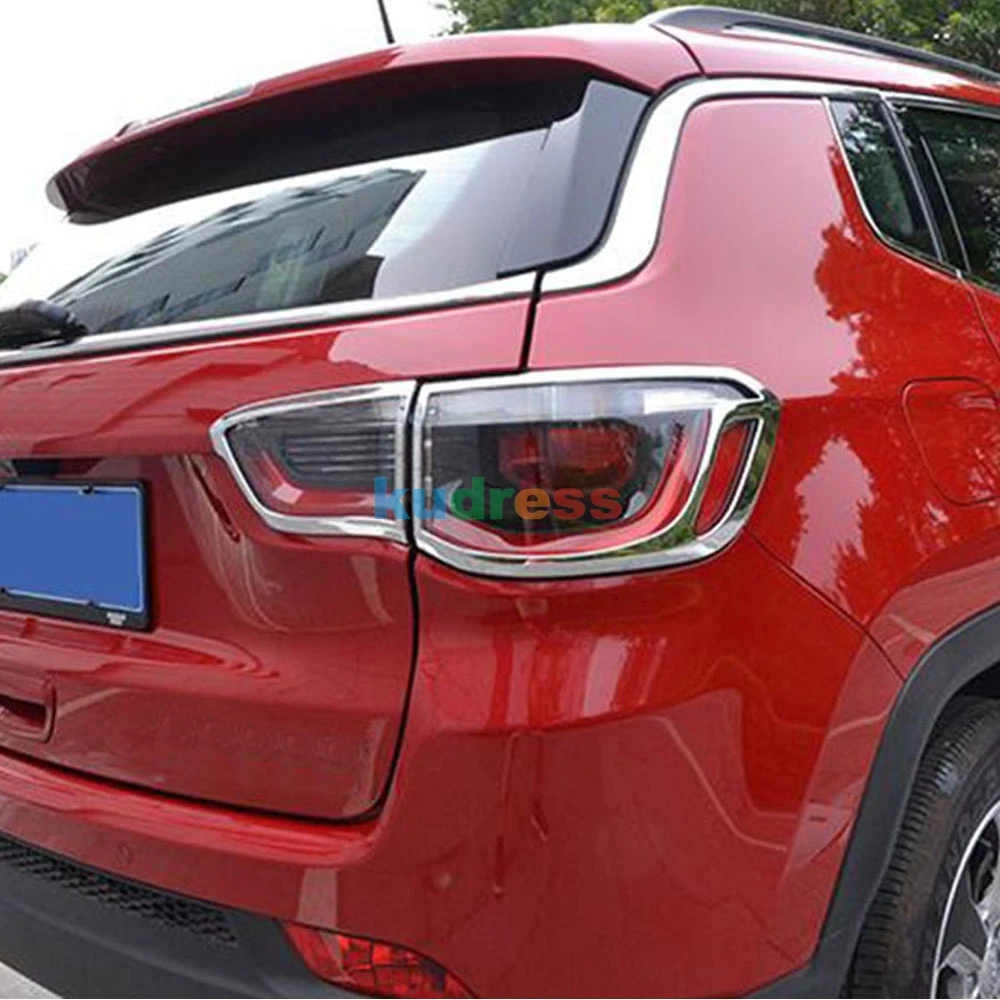 4 Cornici Fanale Posteriore Per Jeep Grand Cherokee 2014-2020 | Nero Lucido | In ABS | Facile Installazione