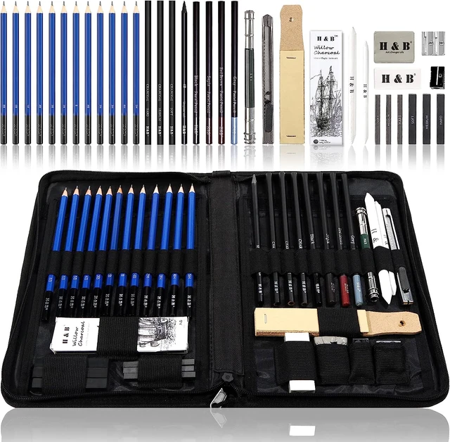 New Drawing Pencils Set, 40-Piece Sketch Pencils and Drawing Kit