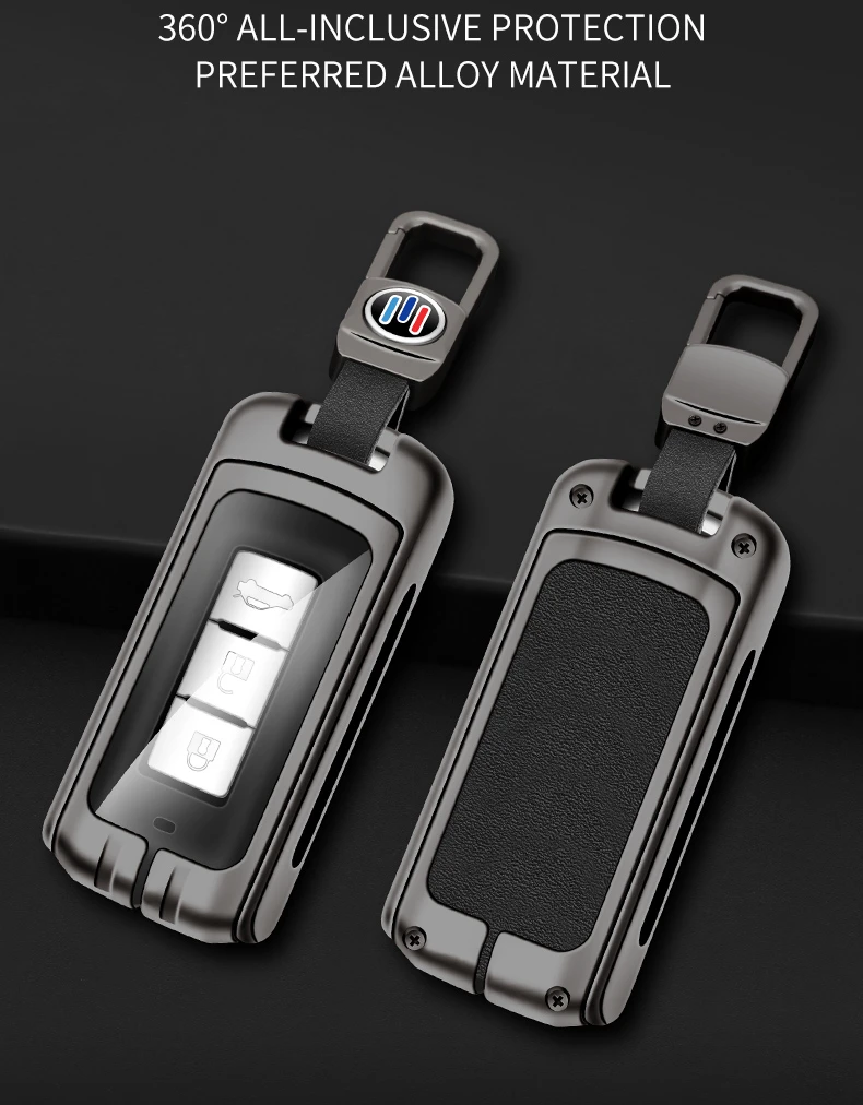 Custodia per chiave auto intelligente in pelle di metallo per Mitsubishi Outlander 3 ASX Colt Lancer 10 EX Grandis Pajero Sport Protector Fob - Sf47fe80ca0b948e6b6ff323ef8e13edar
