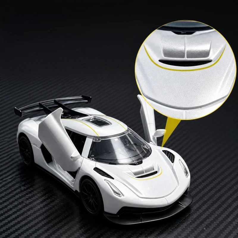 Die-Cast Supercar Toy with Alloy Body and Rubber Tires, Opening Doors Feature