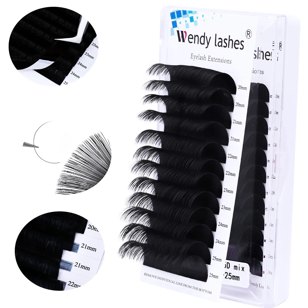 

Wendy Lashes 12 Rows Classic Eyelash Extension False Mink Eyelashes Supplies C/D/DD Soft Natural Lashes Individual Lash 25mm dd