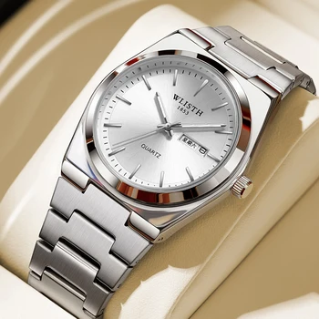 WLISTH Orologio da uomo di lusso Orologio da lavoro di moda impermeabile Orologio in acciaio inossidabile per uomo Orologi al quarzo casual Orologio sportivo maschile