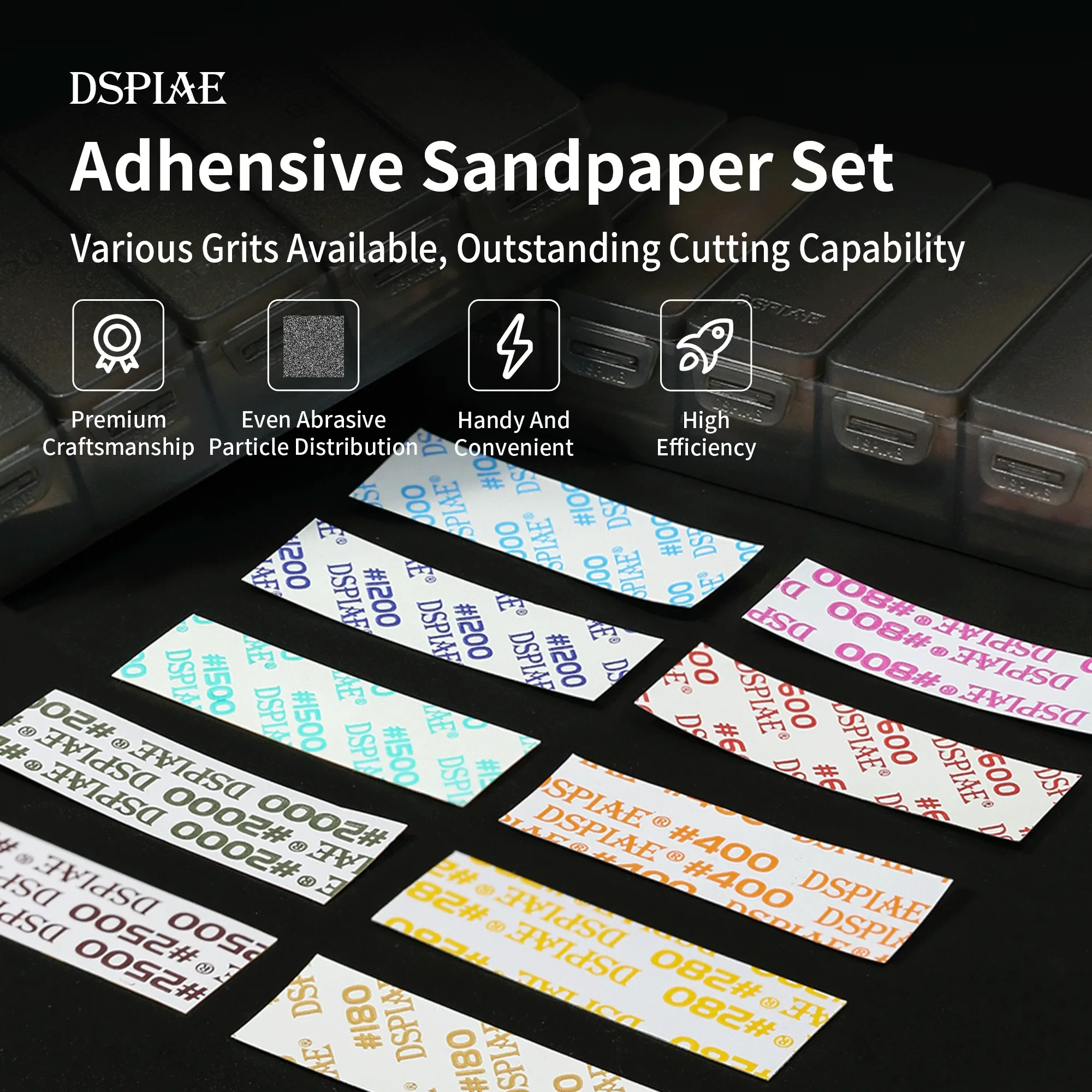 Model Tools Model Polishing Tool DSPIAE SP-S Pre-Cut Self Adhesive Sandpaper And Storage Box For Gundam Military Model Making Hobby Sanding Polishing DIY Tool