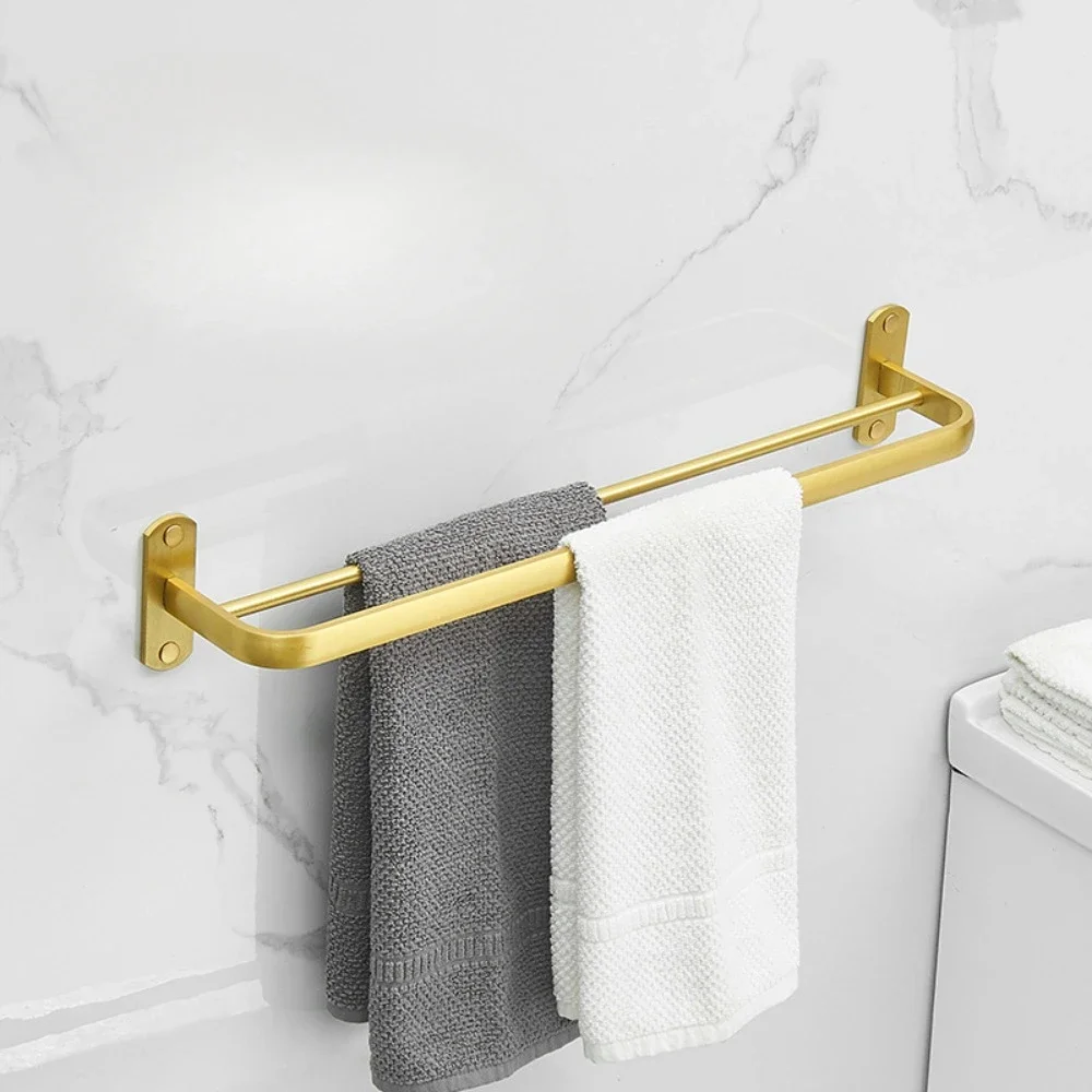 Bathroom accessories brushed gold space aluminum towel rack shelf European hardware pendant set storage bar paper holders paper towel holder toilet paper holder bathroom hardware set bathroom hardware accessories shower rod storage rack