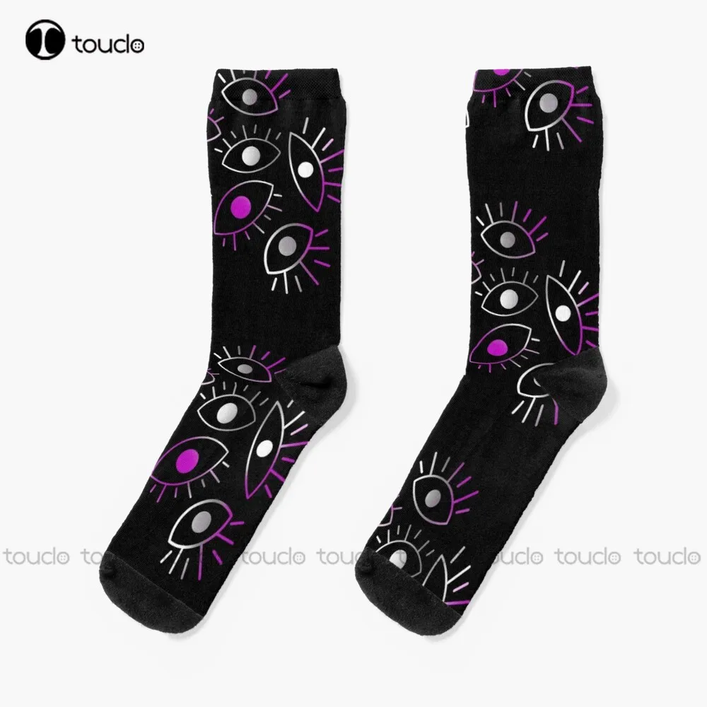 

Eyes Of The Void - Asexual Pride Socks Cute Pattern Funny Autumn Cartoon 360° Digital Print Christmas New Year Gift Custom Gift
