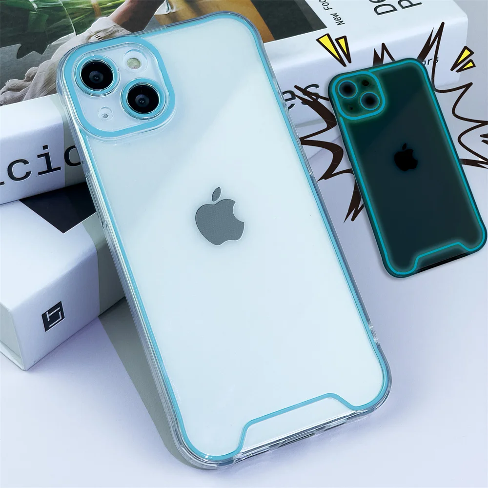 Luminous Night Light Transparent Phone Case with Lens Protection