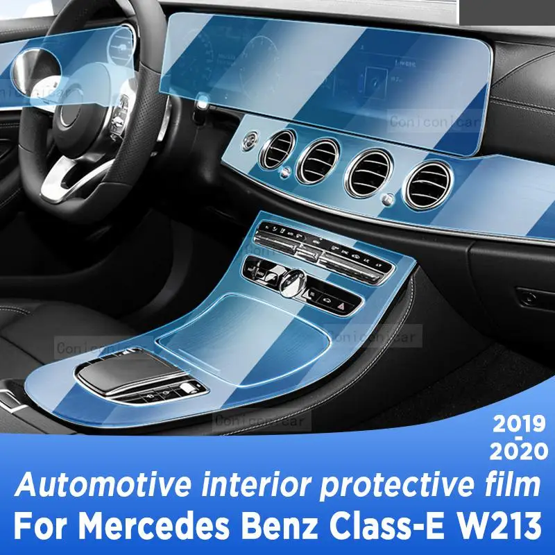 

For Mercedes Benz E Class W213 2019 2020 Car Interior Center Console Transparent TPU Protective Film Anti-scratch Sticker