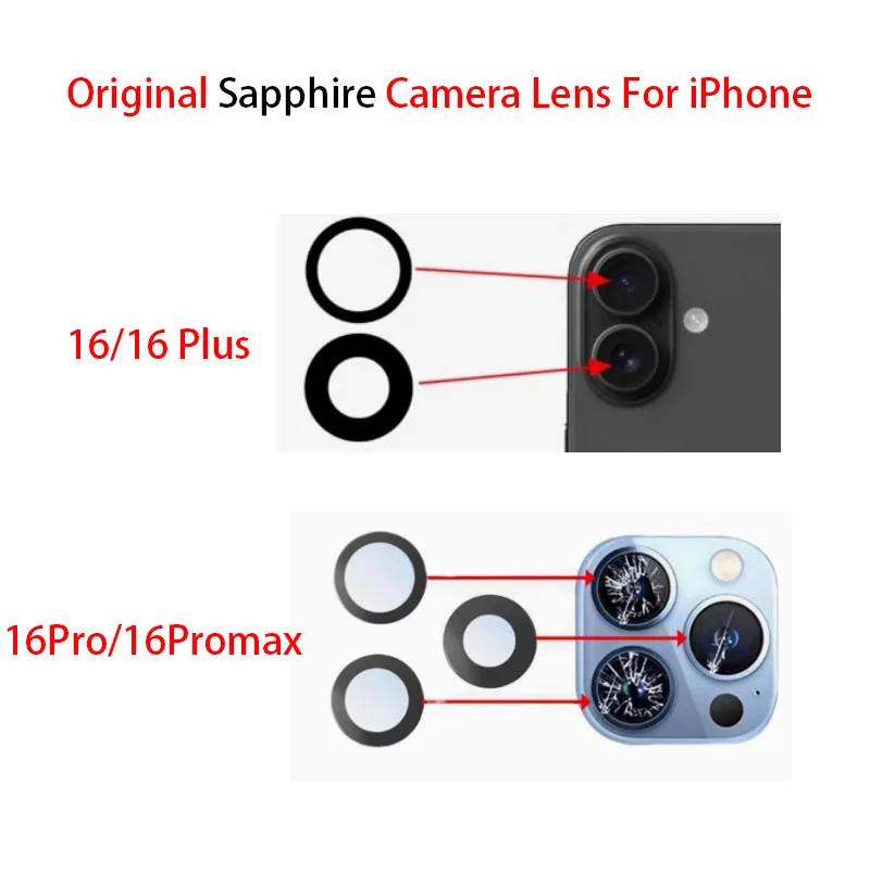 VETRO CAM POSTERIORE PER IPHONE 16 PRO MAX (3 PZ