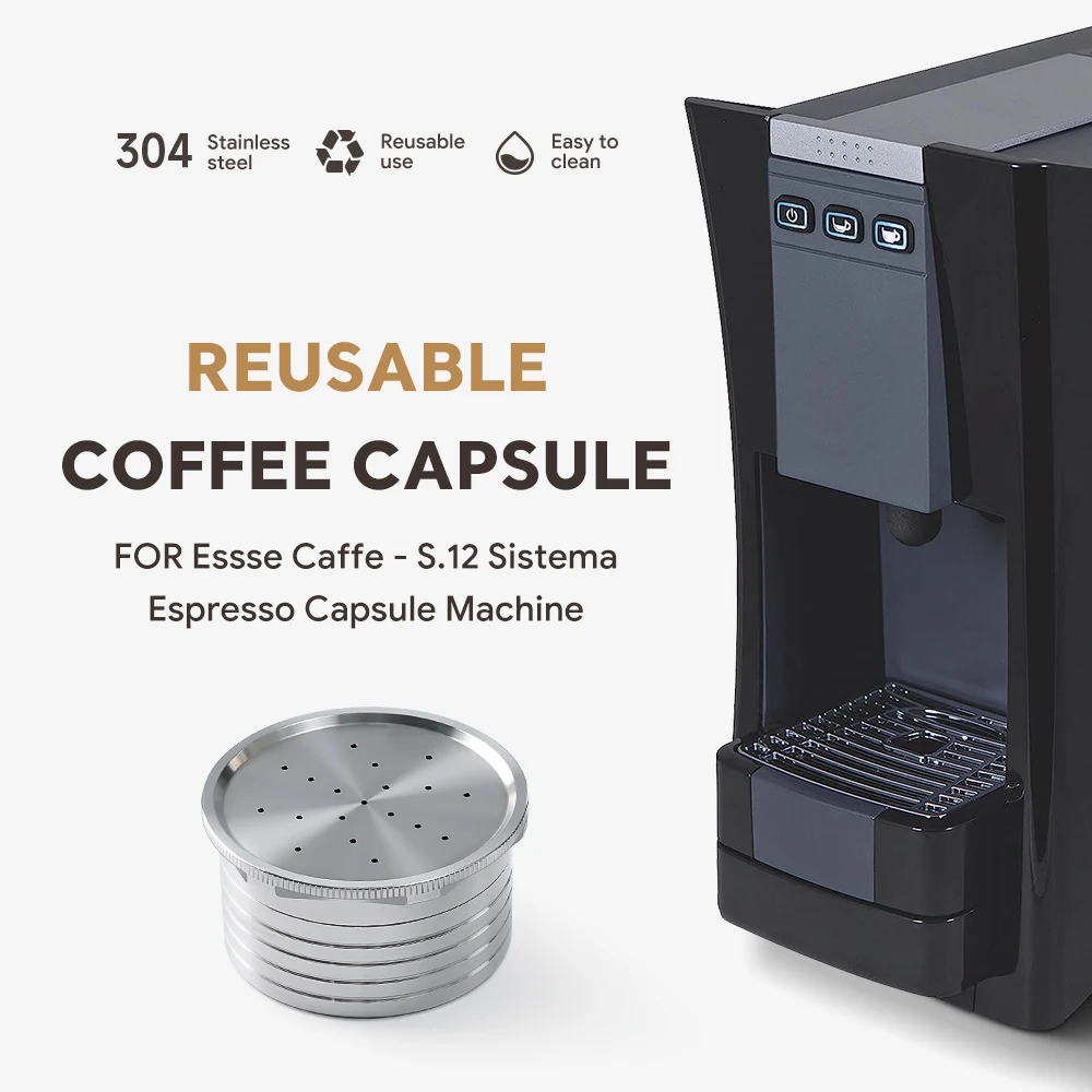 Icafilas Per Essse Caffe-S.12 System Macchina Per Capsule Espresso Ricca Di Crema Capsula Di Caffè Riutilizzabile In Acciaio Inossidabile 304