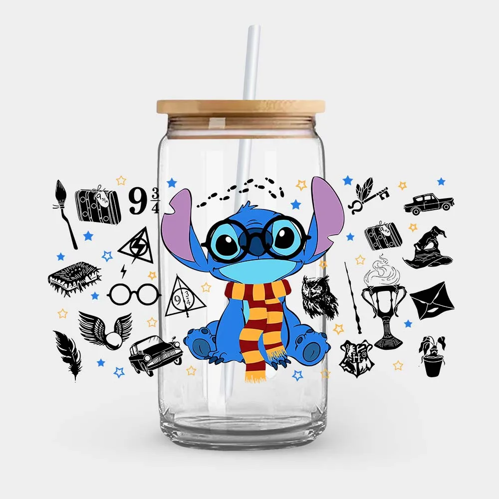 Stitch Halloween Coffee Horror Souvenir Cup Wrap Sticker UV DTF Self-Adhesive Original Cup Embellishments dtf transfer sticker