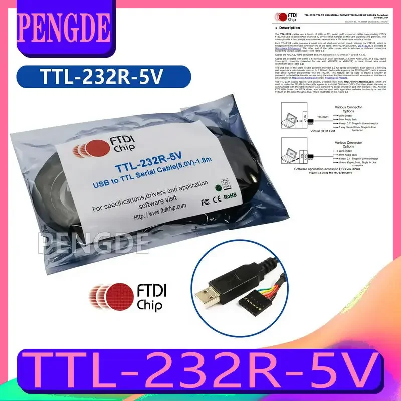 Официальный Оригинальный оригинальный USB-кабель UART с поддержкой + 5 В, сигналы UART FT232R