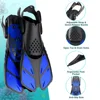 Snorkel Fins Adjustable Buckles Swimming Flippers Short Silicone Scuba Diving Shoes Open Heel Travel Size Adult Men Womens 2