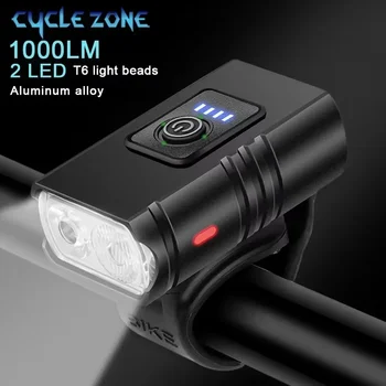 BK02 luce per bici T6 LED USB ricaricabile luci per bicicletta 6 modalità torcia MTB faro per bicicletta per bicicletta lampada anteriore per bicicletta