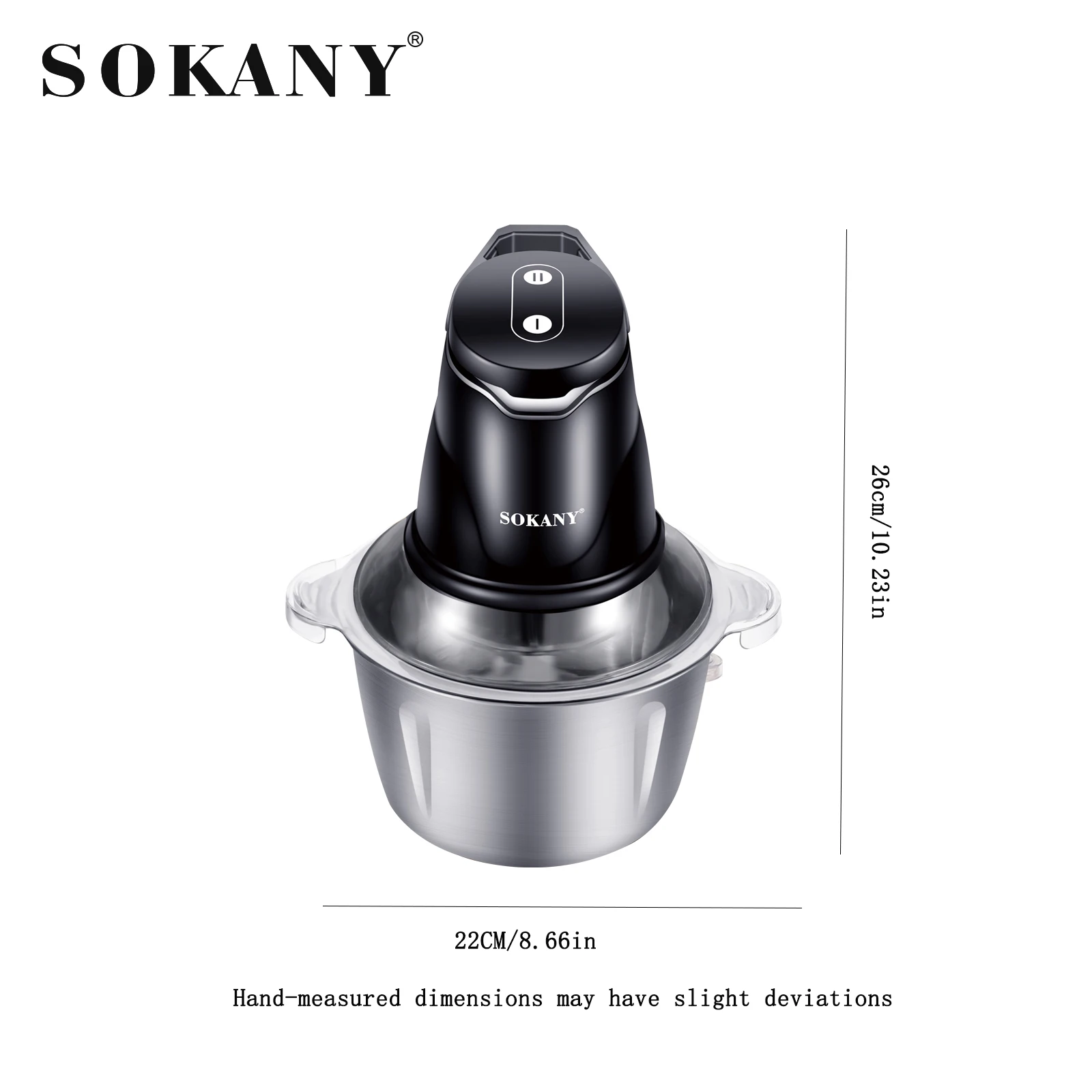 SOKANY7020 Meat Grinder, Electric Cooking Machine, Vegetable Chopper and Garlic Mincer, Garlic Paste Wizard, 2-Liter Large Capac 6